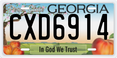 GA license plate CXD6914