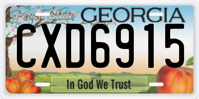 GA license plate CXD6915