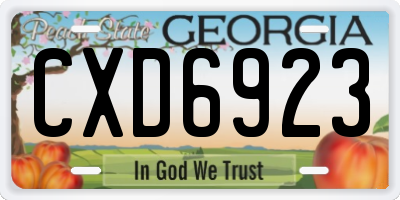 GA license plate CXD6923