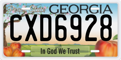 GA license plate CXD6928