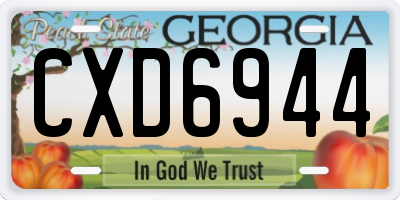 GA license plate CXD6944