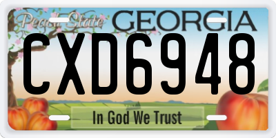 GA license plate CXD6948