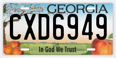 GA license plate CXD6949