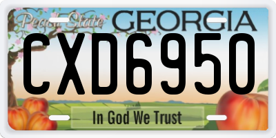 GA license plate CXD6950