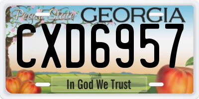GA license plate CXD6957