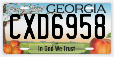 GA license plate CXD6958
