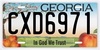 GA license plate CXD6971