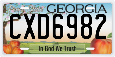 GA license plate CXD6982