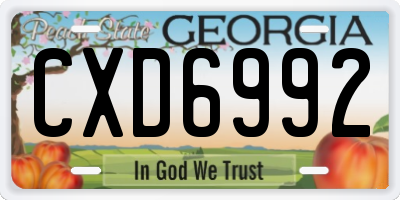 GA license plate CXD6992