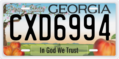 GA license plate CXD6994