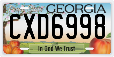 GA license plate CXD6998