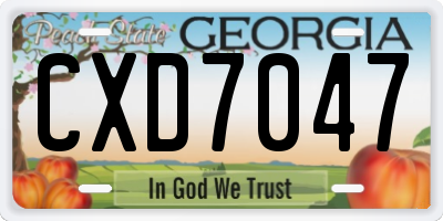 GA license plate CXD7047