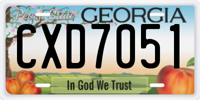 GA license plate CXD7051