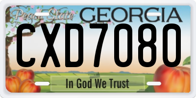 GA license plate CXD7080