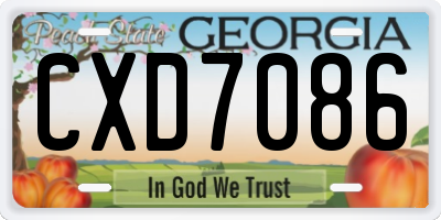 GA license plate CXD7086