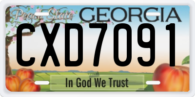 GA license plate CXD7091