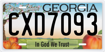 GA license plate CXD7093