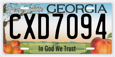 GA license plate CXD7094
