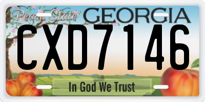 GA license plate CXD7146