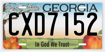 GA license plate CXD7152