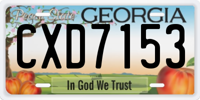 GA license plate CXD7153