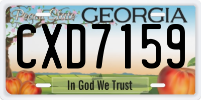 GA license plate CXD7159