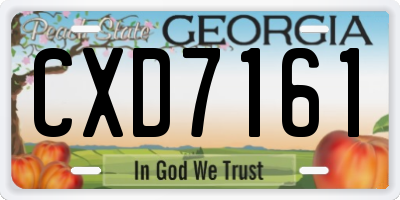GA license plate CXD7161