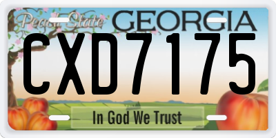 GA license plate CXD7175