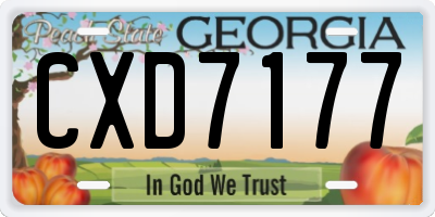 GA license plate CXD7177