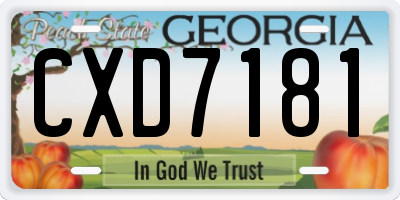 GA license plate CXD7181