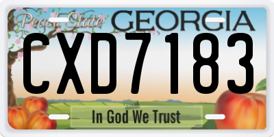 GA license plate CXD7183