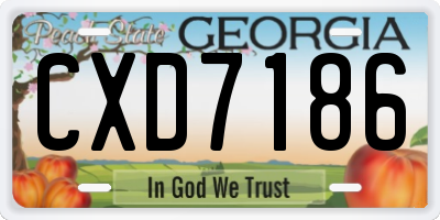 GA license plate CXD7186