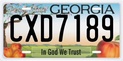 GA license plate CXD7189