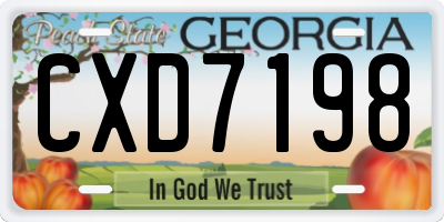 GA license plate CXD7198