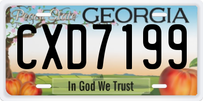 GA license plate CXD7199