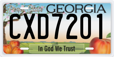 GA license plate CXD7201