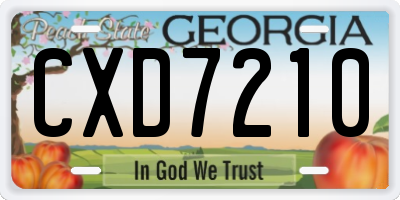 GA license plate CXD7210