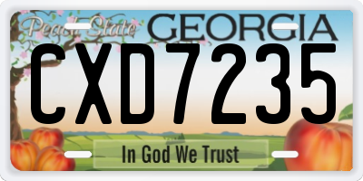 GA license plate CXD7235
