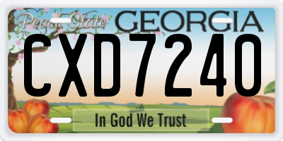 GA license plate CXD7240