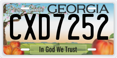 GA license plate CXD7252