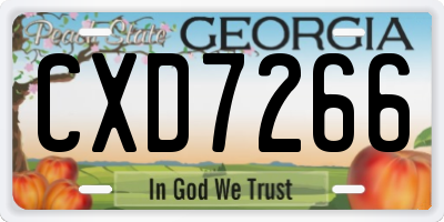 GA license plate CXD7266