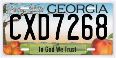 GA license plate CXD7268