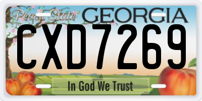 GA license plate CXD7269