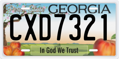 GA license plate CXD7321