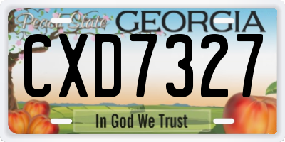 GA license plate CXD7327