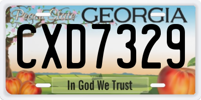 GA license plate CXD7329