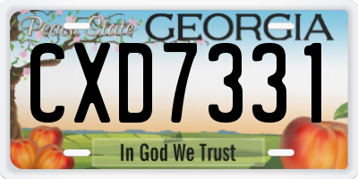 GA license plate CXD7331