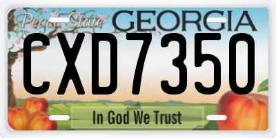 GA license plate CXD7350