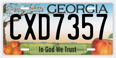 GA license plate CXD7357