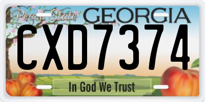 GA license plate CXD7374